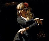Flamenco Dancer Canvas Paintings - Aros Rojos